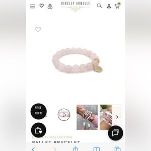 Kinsley Armelle Eternity ballet pink gold stone bead Bracelet